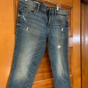 Women's Distressed Skinny Jeans - Blue